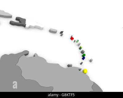 Caribbean with embedded national flag on globe. 3D illustration Stock ...