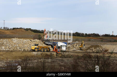 A view of the site in Swanscombe, Kent, where developer Redrow Homes has started the groundwork to build 950 new houses. The development, known as Ebbsfleet Green, will form part of the planned Ebbsfleet Garden City. Stock Photo