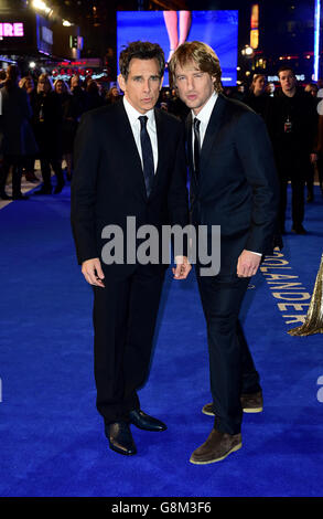 Ben Stiller and Owen Wilson attending the Zoolander 2 UK premiere, held at the Empire, Leicester Square, London. PRESS ASSOCIATION Photo. Picture date: Thursday February 4, 2016. Photo credit should read: Ian West/PA Wire Stock Photo