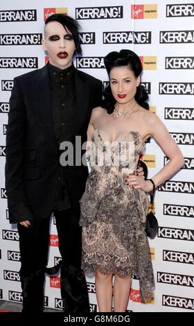 Marilyn Manson and Dita Von Teese arrive at the Kerrang! Awards, Thursday 25 August 2005, held at The Brewery in central London. Manson won the Icon award. PRESS ASSOCIATION Photo. Photo credit should read: Steve Parsons/PA. Stock Photo