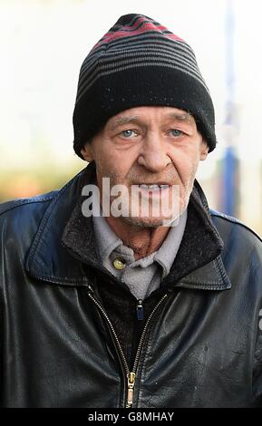 Paddy Hill, one of the men wrongly jailed over the Birmingham pub bombings, arrives for the inquest review into the bombings at the Civic Suite in Solihulll. Stock Photo