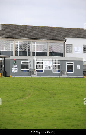 An exterior view of the visitors' centre at HMP Coldingley, a Category C training prison in Bisley, Surrey. Stock Photo