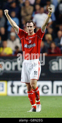 Library file dated 25/08/2004 of Charlton Athletic's Francis Jeffers. Rangers have signed Charlton striker Francis Jeffers on loan until January, Wednesday August 31, 2005. See PA story SOCCER Rangers. PRESS ASSOCIATION photo. Photo Credit should read: Sean Dempsey/PA. Stock Photo
