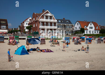 Beach, Wyk auf Foehr, Foehr island, North Sea, North Frisia, Schleswig-Holstein Stock Photo