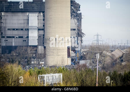 Didcot power station building collapse Stock Photo