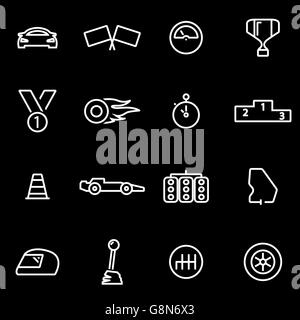 Vector line racing icon set Stock Vector