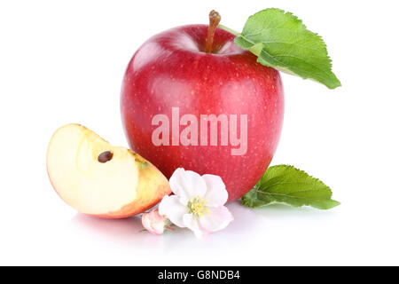 Apple fruit red slice sliced isolated on a white background Stock Photo