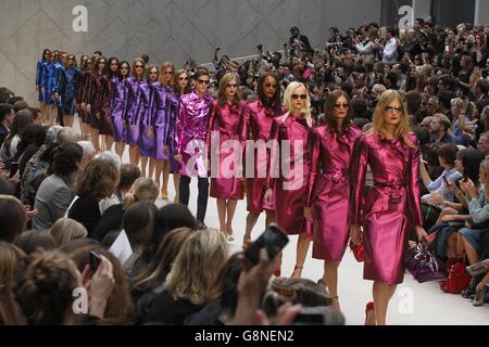 Finale of the Burberry fashion show in September 2012, part of London Fashion Week for Spring 2013 Stock Photo