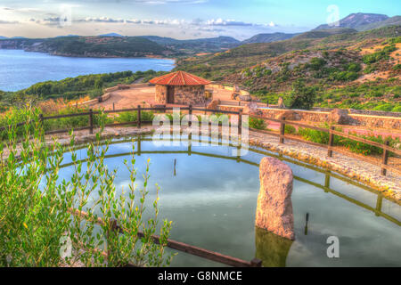 small pond by Alghero coastline in hdr Stock Photo