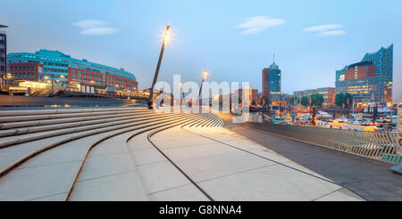 Hamburg modern promenade at Baumwall, Germany Stock Photo