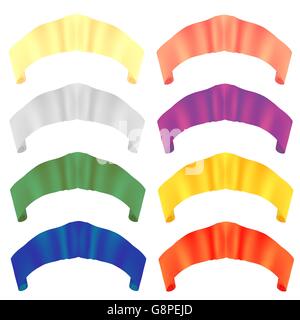 Colorful Paper Scrolls. Colored Ribbons. Stock Vector