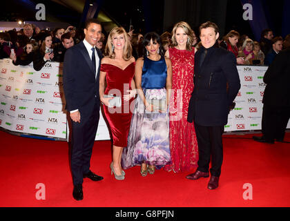 (Left to Right) Sean Fletcher, Kate Garraway, Ranvir Singh, Charlotte Hawkins and Ben Shephard arriving at the National Television Awards 2016 held at The O2 Arena in London. PRESS ASSOCIATION Photo. See PA story NTAs. Picture date: Wednesday January 20, 2016. Photo credit should read: Ian West/PA Wire Stock Photo