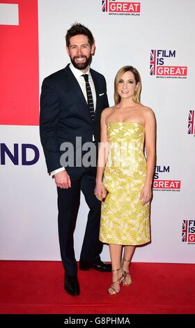 James Cannon and Joanne Froggatt attending the Film Is GREAT Reception at the Fig and Olive in Los Angeles, USA. Stock Photo