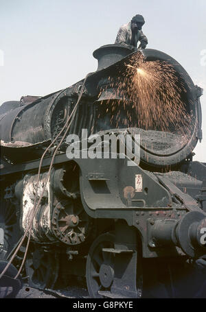 George Cohen’s scrapyard at Cransley was located on the former ironstone branch from Kettering to Loddington. Stock Photo