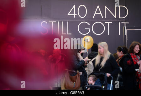 Celebrations take place at Brent Cross shopping centre in London, as it marks 40 years since opening. Stock Photo