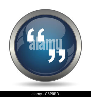 Quotation marks icon. Internet button on white background Stock Photo ...