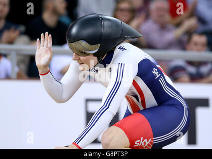 Great Britain's Katy Marchant during the Women's 200m Flying Start Track  Cycling Qualifying at the Izu Velodrome on the fourteenth day of the Tokyo  2020 Olympic Games in Japan. Picture date: Friday