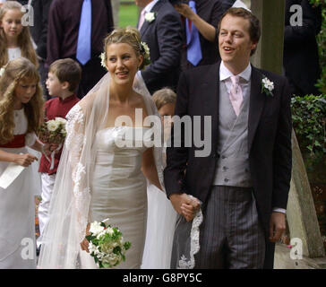 Tom Parker Bowles and his bride Sara leave St Nicholas Church, Rotherfield Greys, near Henley-on-Thames Saturday September 10, 2005, after their wedding See PA story ROYAL ParkerBowles. PRESS ASSOCIATION Photo. Photo credit should read: Johnny Green/PA Stock Photo