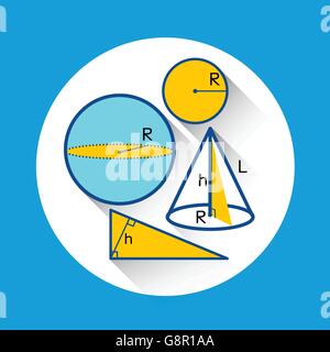 Geometry Shapes Formulas School Icon Stock Vector