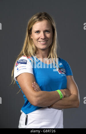 Great Britain's Hannah Mills sailor in the 470 class during a photo call at Alexandra Palace, London. PRESS ASSOCIATION Photo. Picture date: Friday March 4, 2016. See PA story SAILING Great Britain. Photo credit should read: John Walton/PA Wire. Stock Photo