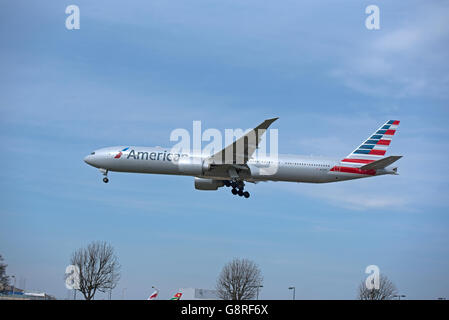 American Airlines Boeing 777-323ER Registration N734AR.  SCO 10,476. Stock Photo