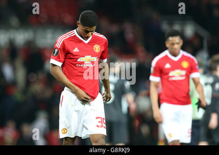 Manchester United's Marcus Rashford (left) and Manchester City's Kyle ...