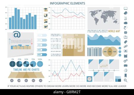 infographic elements, web technology icons. vector timeline option graph, reminder, clock symbol. pie chart info graphic icon. f Stock Vector