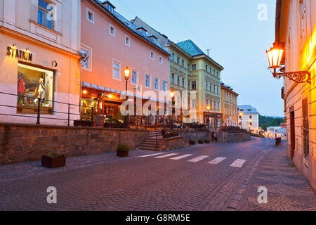 Street in the old town of Banska Stiavnica, Slovakia.