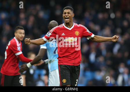 Marcus Rashford of Manchester United celebrates scoring their second ...