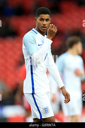 England's Marcus Rashford during the under-20 International match at the Keepmoat Stadium, Doncaster. Stock Photo