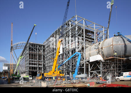 A new gas-fired power station under construction at Langage, near Plymouth in Southwest England, UK Stock Photo
