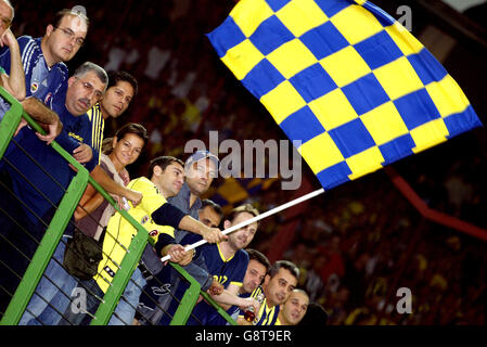 Soccer - UEFA Champions League - Group E - AC Milan v Fenerbahce - Giuseppe Meazza. Fenerbahce fans show support for their team Stock Photo