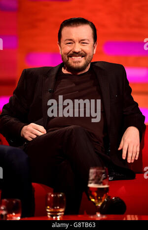 Ricky Gervais during filming of the Graham Norton Show at the London