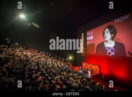 Scottish Labour leader Kezia Dugdale addresses the Scottish Labour Conference at the Glasgow Science Centre in Glasgow. Stock Photo