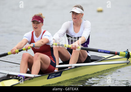 British Rowing Olympic Trials - Day Two - Caversham. Frances Houghton (right) in the Women's W2 A Final during the British Rowing Olympic Trials event at Caversham Lakes. Stock Photo