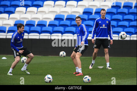 Wales v Northern Ireland - International Friendly - Northern Ireland Press Conference and Training Session - Cardiff City Sta... Stock Photo