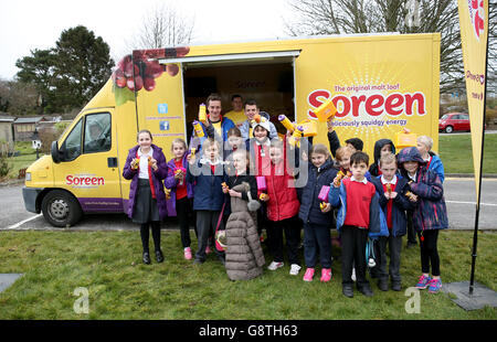 Brownlee Brothers Photocall - Bramhope Primary School Stock Photo