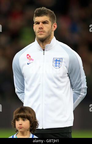 England v The Netherlands - International Friendly - Wembley Stadium. England goalkeeper Fraser Forster during the International Friendly match at Wembley Stadium, London. Stock Photo