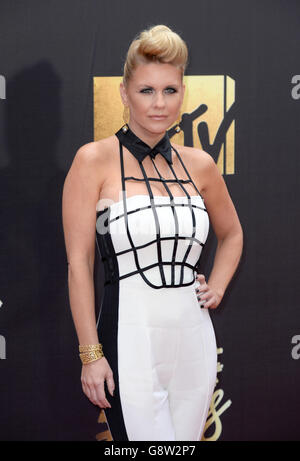 2016 MTV Movie Awards - Arrivals. Carrie Keagan arriving at the 2016 MTV Movie Awards at Warner Bros Studios in Burbank, Los Angeles. Stock Photo