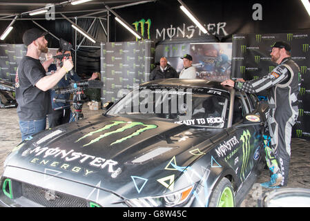 Vaughn Gittin Jr and his 2015 Ford Mustang RTR at Goodwood Festival of Speed 2016 Stock Photo