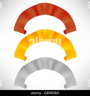 Set of Colorful Paper Scrolls. Colored Ribbons Stock Vector