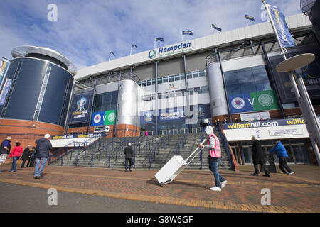 A general view of Hampden Park ahead of the William Hill Scottish Cup semi-final between Rangers and Celtic. Stock Photo