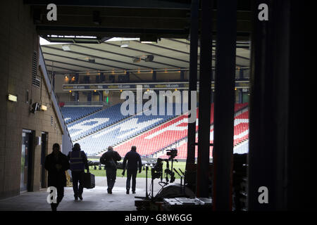 A general view of Hampden Park ahead of the William Hill Scottish Cup semi-final between Rangers and Celtic. Stock Photo