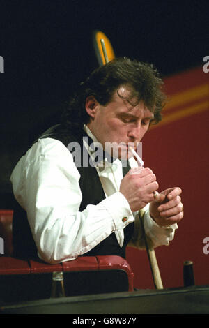 Jimmy White. Snooker player Jimmy White smoking. Stock Photo