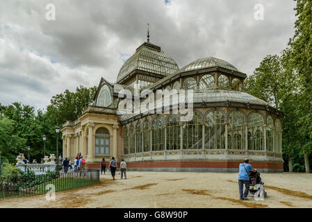 Crystal Palace in the Park Buen Retiro in Madrid, capital of Spain Stock Photo
