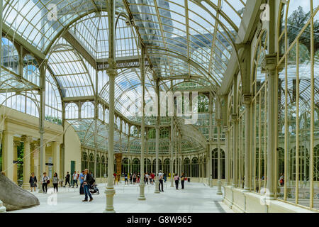 Crystal Palace in the Park Buen Retiro in Madrid, capital of Spain Stock Photo