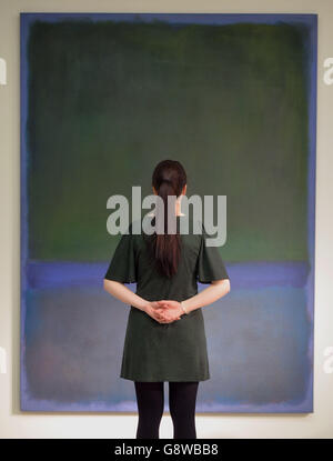 Mark Rothko Woman Sewing A woman views Mark Rothko's seminal N0.17 1957 ($30-40 million) during ...