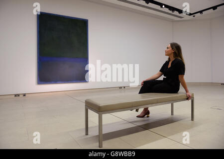Mark Rothko Woman Sewing A woman views Mark Rothko's seminal N0.17 1957 ($30-40 million) during ...