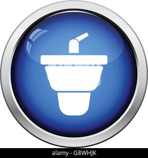 Bidet icon. Glossy button design. Vector illustration. Stock Vector