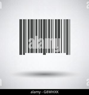 Bar code icon on gray background, round shadow. Vector illustration. Stock Vector